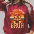 Animal Print Clothes Wild About Reading Bruh Kids Book Lover Raglan Sleeve Sweatshirt Heather Dust