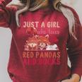 Animal Just A Girl Who Loves Red Pandas And Books Reading Raglan Sleeve Sweatshirt Heather Dust