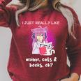 Anime Shirt Cat Lover Book Lover Reading Anime Lover Raglan Sleeve Sweatshirt Heather Dust