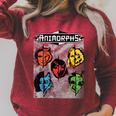 Animorphs Split Face Character Colorful Grid Book Series Raglan Sleeve Sweatshirt Heather Dust