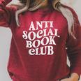 Anti Social Book Club Book Lover Reading Bookworm Reader Raglan Sleeve Sweatshirt Heather Dust