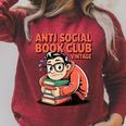 Anti Social Book Club Vintage Retro Reader Art Premium Tri-Blend Raglan Sleeve Sweatshirt Heather Dust