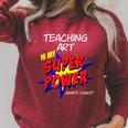 Art Painting School Teacher Superhero Superpower Comic Book For Men Women Raglan Sleeve Sweatshirt Heather Dust
