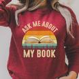 Ask Me About My Book Published Author Literary Writers Raglan Sleeve Sweatshirt Heather Dust