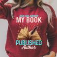 Ask Me About My Book Writer Of Novels Writers Author Raglan Sleeve Sweatshirt Heather Dust