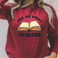 Ask Me What I'm Reading Raglan Sleeve Sweatshirt Heather Dust Ask Me What I'm Reading Raglan Sleeve Sweatshirt Heather Dust