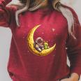 Astronaut Reading Book To Alien Moon Space Astronomy Raglan Sleeve Sweatshirt Heather Dust