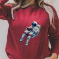 Astronaut Reading Book Sci-Fi Enthusiast Raglan Sleeve Sweatshirt Heather Dust