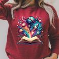 Astronomy Space Lover Books Bookworm Raglan Sleeve Sweatshirt Heather Dust