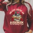 Audiobook For Book & Reading Lover Women Raglan Sleeve Sweatshirt Heather Dust