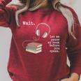Audiobook Enthusiasts Headphones Book Club Bookworm Raglan Sleeve Sweatshirt Heather Dust