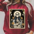 The Audiobook Girl Books Headphones Tarot Card Skeleton Raglan Sleeve Sweatshirt Heather Dust The Audiobook Girl Books Headphones Tarot Card Skeleton Raglan Sleeve Sweatshirt Heather Dust
