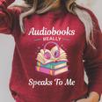 Audiobooks Listener Fun Tee Audio Book And Book Nerd Raglan Sleeve Sweatshirt Heather Dust