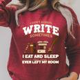 Author I Don't Always Write Book Author Writing Raglan Sleeve Sweatshirt Heather Dust