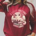 I Axolotl Questions Cute Reading Book Bookworm Librarian Raglan Sleeve Sweatshirt Heather Dust