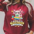 I Axolotl Questions Teacher Cute Reading Book Raglan Sleeve Sweatshirt Heather Dust