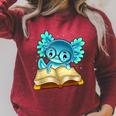 Axolotl Read Book Ambystoma Mexicanum Mexican Walking Fish Raglan Sleeve Sweatshirt Heather Dust