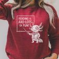 Axolotl Reading Is AXO-Lots Of Fun Book Lover Raglan Sleeve Sweatshirt Heather Dust