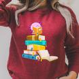 Axolotl Reading Book Bookworm Book Lover Girls Boys Raglan Sleeve Sweatshirt Heather Dust