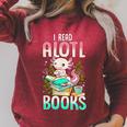 Axolotl Shirts For Girls Book Lover Cute I Read Alotl Books Raglan Sleeve Sweatshirt Heather Dust