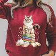 Balinese Cat Longhaired Siamese Books Flowers Book Reading Raglan Sleeve Sweatshirt Heather Dust Balinese Cat Longhaired Siamese Books Flowers Book Reading Raglan Sleeve Sweatshirt Heather Dust