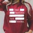 Ban Fascists Not Books Raglan Sleeve Sweatshirt Heather Dust