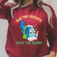 Ban The Fascists Save The Books Book Lover Worm Fish Raglan Sleeve Sweatshirt Heather Dust Ban The Fascists Save The Books Book Lover Worm Fish Raglan Sleeve Sweatshirt Heather Dust