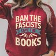 Ban The Fascists Save The Books Librarians Protest Book Bans Raglan Sleeve Sweatshirt Heather Dust