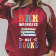 Ban Ignorance Not Books I Read Banned Books Raglan Sleeve Sweatshirt Heather Dust