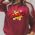 BANG Comic Book Cartoon Pop Art Vintage Raglan Sleeve Sweatshirt Heather Dust
