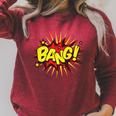 BANG Pop Art Comic Book Speech Bubbles Street Graffiti Art Raglan Sleeve Sweatshirt Heather Dust