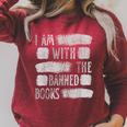 I Am With The Banned Books Reading Lovers Protest Book Bans Raglan Sleeve Sweatshirt Heather Dust
