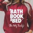 Bath Book Bed Book Lover Self-Care For Women Premium Tri-Blend Raglan Sleeve Sweatshirt Heather Dust