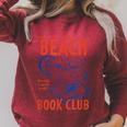 Beach Book Club Girl Summer Bookish Beach Day Librarian Raglan Sleeve Sweatshirt Heather Dust