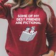 Some Of My Best Friends Are Fictional Book Lover Nerd Premium Tri-Blend Raglan Sleeve Sweatshirt Heather Dust Some Of My Best Friends Are Fictional Book Lover Nerd Premium Tri-Blend Raglan Sleeve Sweatshirt Heather Dust