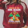 Beware Of The Book Dragon Mythical Creatures Raglan Sleeve Sweatshirt Heather Dust Beware Of The Book Dragon Mythical Creatures Raglan Sleeve Sweatshirt Heather Dust