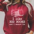 I Like Big Books And I Cannot Lie Comfort Colors Crop Top Raglan Sleeve Sweatshirt Heather Dust