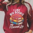 I Like Big Books Cannot Lie Librarian Reading Teacher Raglan Sleeve Sweatshirt Heather Dust