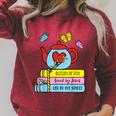 Blessed By God Loved By Jesus Book Lovers Raglan Sleeve Sweatshirt Heather Dust