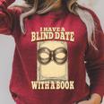 Blind Date With A Book Reader Bookworm Book Lover Literary Premium Tri-Blend Raglan Sleeve Sweatshirt Heather Dust