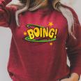 BOING Pop Art Comic Book Speech Bubbles Street Graffiti Art Raglan Sleeve Sweatshirt Heather Dust