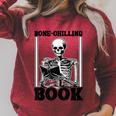 Bone-Chilling Book Book Lover Bookworm Skeleton Book Raglan Sleeve Sweatshirt Heather Dust Bone-Chilling Book Book Lover Bookworm Skeleton Book Raglan Sleeve Sweatshirt Heather Dust