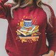 Book & Autumn Fall Lover Bookworm Hello Fall Bookish Reading Raglan Sleeve Sweatshirt Heather Dust