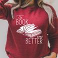 The Book Was Better Raglan Sleeve Sweatshirt Heather Dust