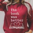 The Book Was Better Typewriter Style Book Lover T-Shirt Raglan Sleeve Sweatshirt Heather Dust The Book Was Better Typewriter Style Book Lover T-Shirt Raglan Sleeve Sweatshirt Heather Dust