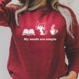 Book Cat My Needs Are Simple For Cat Mom For Men Women Raglan Sleeve Sweatshirt Heather Dust Book Cat My Needs Are Simple For Cat Mom For Men Women Raglan Sleeve Sweatshirt Heather Dust