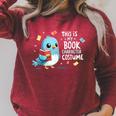 This Is My Book Character Costume Book Lovers Raglan Sleeve Sweatshirt Heather Dust