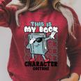 This Is My Book Character Costume Reading Book Lover Raglan Sleeve Sweatshirt Heather Dust