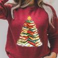 Book Christmas Tree Reading Raglan Sleeve Sweatshirt Heather Dust Book Christmas Tree Reading Raglan Sleeve Sweatshirt Heather Dust