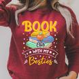 Book Club With My Besties Fun Raglan Sleeve Sweatshirt Heather Dust
